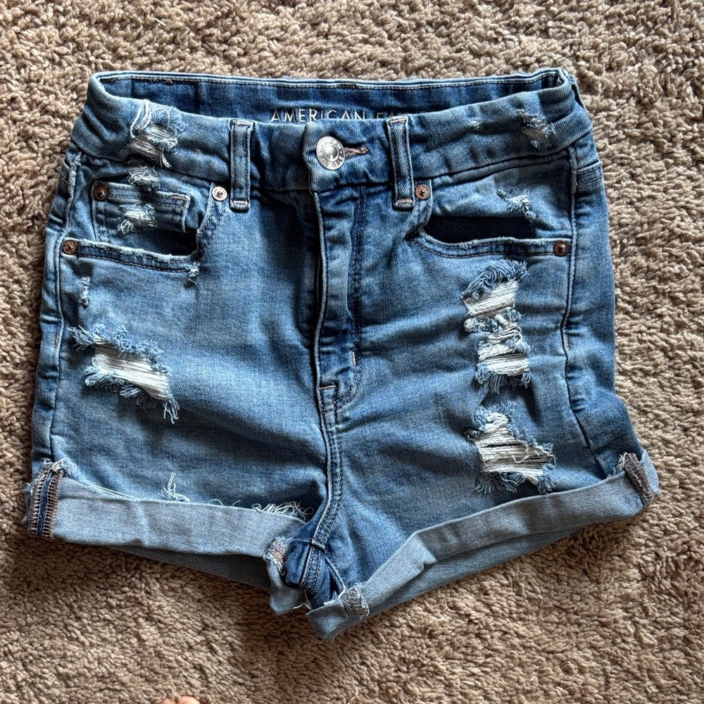 American Eagle high rise denim shorts